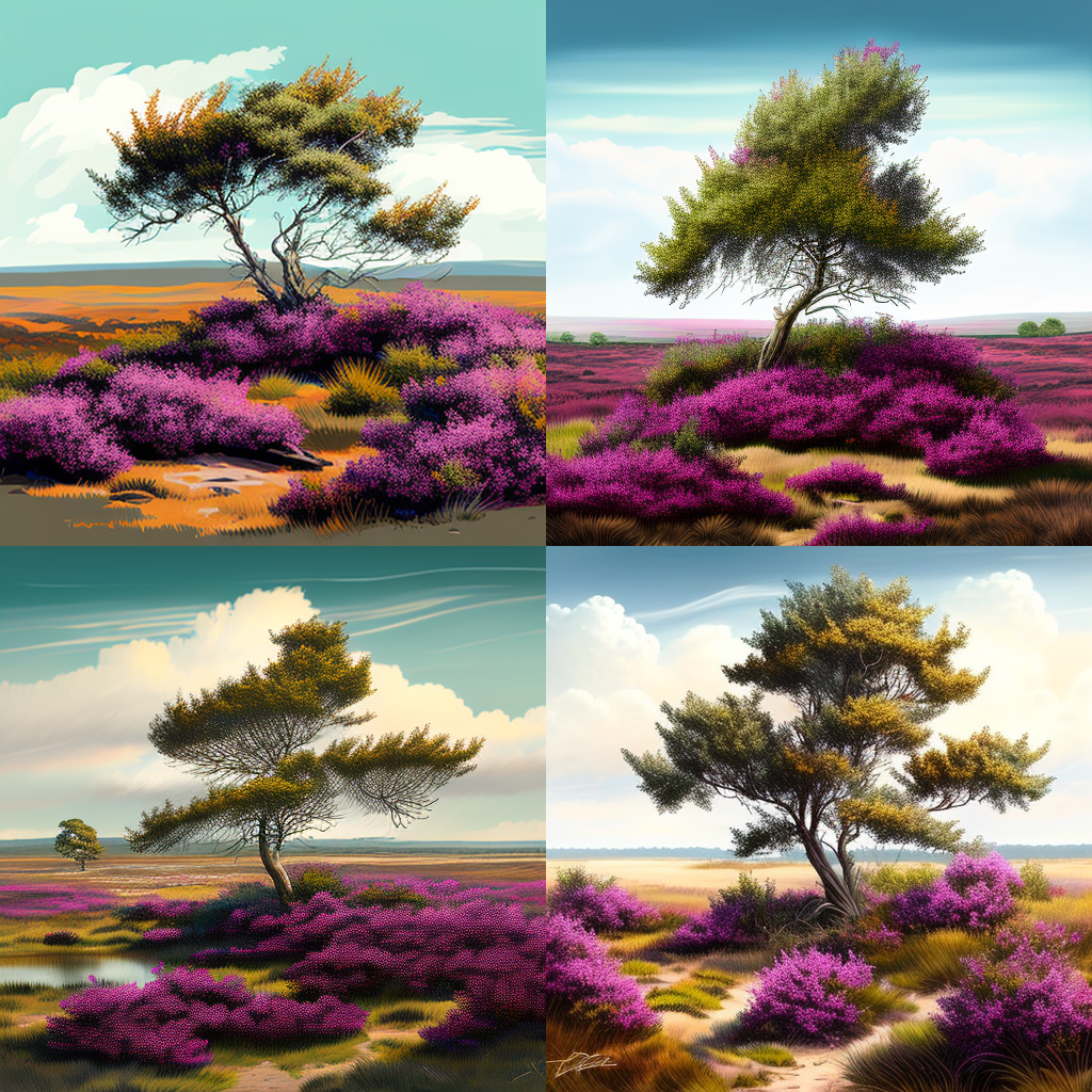Repiuk realistic heath landscape with flowering heather and a s 5af30dc8 81eb 4dfe 8641 5c5b42a08966